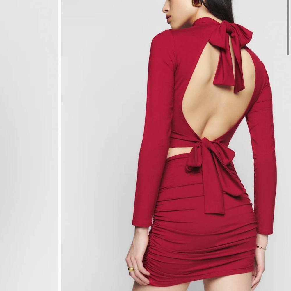 Reformation Maroon Two Piece Skirt set